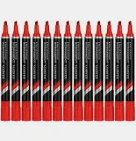 Marker Pen Red 12 X 1PKT – Permanent, quick-drying, and smudge-proof marker for bold and lasting writing.