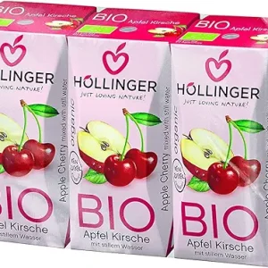 Hollinger Apple Cherry Organic Juice with No Added Sugar, Not from Concentrate 200 ml x 3