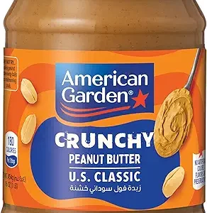 American Garden Crunchy Peanut Butter, 454g – Vegan, Gluten-Free, High Protein