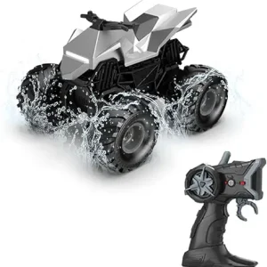 Obonate 2.4G All-Terrain RC Car – Waterproof Off-Road Stunt Vehicle, USB Rechargeable, Silver (6-14 Years)