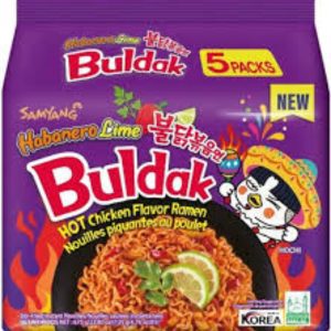 Samyang Buldak Habanero Lime Hot Chicken Ramen, 135g, Pack of 5