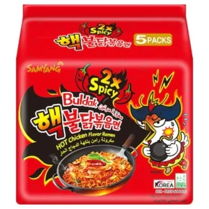 Samyang Buldak 2x Spicy Hot Chicken Ramen, 140g, Pack of 5