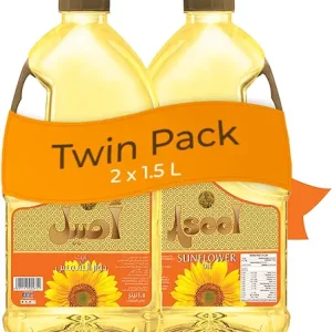 Aseel Sunflower Cooking Oil, 1.5 Litre – Pack of 2