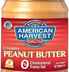 American Harvest Creamy Peanut Butter, 510g – Zero Trans Fat, Zero Cholesterol, Gluten-Free