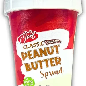 Jakis Classic Creamy Peanut Butter Spread, 510g – Vegan, High Fiber, Zero Trans Fat & Cholesterol