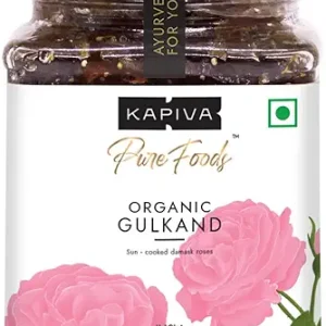 Kapiva Organic Gulkand, 300g – 100% Natural Rose Petal Jam, Sun-Cooked with Damask Roses