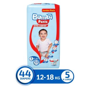 Sanita Bambi Baby Diapers Regular Pack Size 5 Large Plus (10–18kg), 44 Diapers x 3 Packs